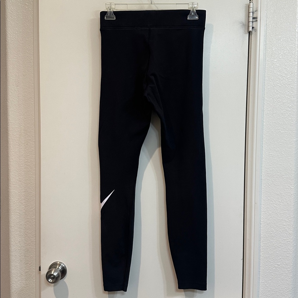 Nike Women's Black and White Logo Leggings - Picture 3 of 5
